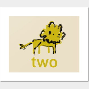 Lion - Two - Second Birthday Design Posters and Art